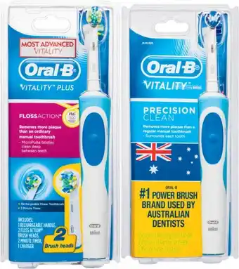 Coles Oral B Vitality Floss Action Electric Toothbrush or Vitality Precision Clean Electric Toothbrush 1 Pack offer