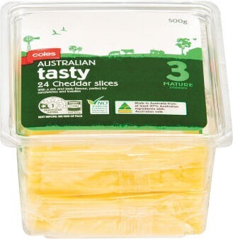 Coles Coles Tasty Cheese Slices 500g offer