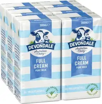 Coles Devondale Long Life Milk 6x200mL offer