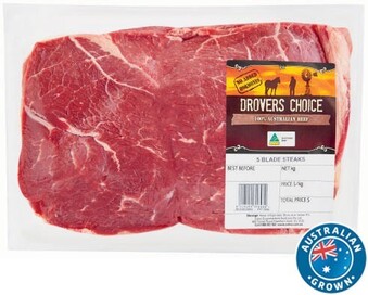 Coles Drovers Choice Beef Blade Steak offer