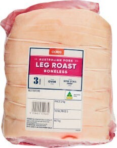 Coles Coles Australian Pork Leg Roast Boneless offer
