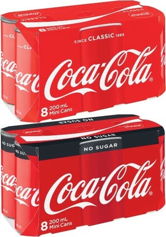Coles Coca-Cola, Fanta or Sprite Mini Soft Drink 8x200mL offer