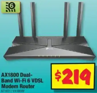 JB Hi-Fi AX1800 Dual- Band Wi-Fi 6 VDSL Modem Router offer