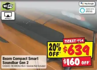 JB Hi-Fi Beam Compact Smart Soundbar Gen 2 offer