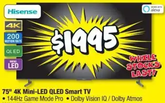 JB Hi-Fi 75" 4K Mini-LED QLED Smart TV offer