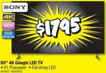 JB Hi-Fi 65" 4K Google LED TV offer