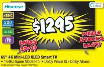 JB Hi-Fi 65" 4K Mini-LED QLED Smart TV offer