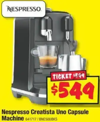 JB Hi-Fi Nespresso Creatista Uno Capsule Machine offer