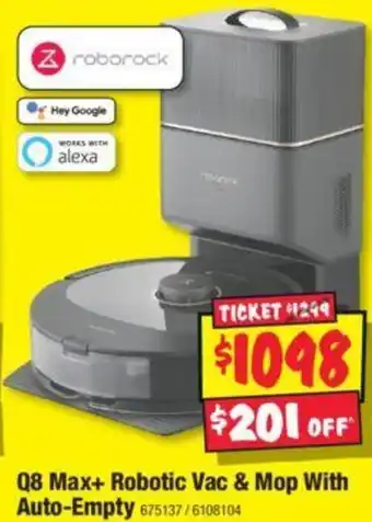 JB Hi-Fi Q8 Max+ Robotic Vac & Mop With Auto-Empty offer