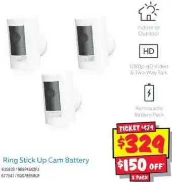 JB Hi-Fi Ring Stick Up Cam Battery offer