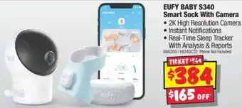 JB Hi-Fi EUFY BABY S340 Smart Sock With Camera offer