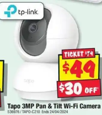 JB Hi-Fi Tapo 3MP Pan & Tilt Wi-Fi Camera offer