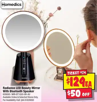 JB Hi-Fi Radiance LED Beauty Mirror With Bluetooth Speaker offer