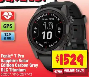 JB Hi-Fi Fenix 7 Pro Sapphire Solar Edition Carbon Grey DLC Titanium offer