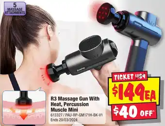 JB Hi-Fi R3 Massage Gun With Heat, Percussion Muscle Mini offer