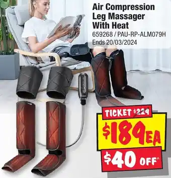 JB Hi-Fi Air Compression Leg Massager With Heat offer