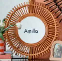 Pillow Talk Amilla rattan mirror DIA 60cm offer