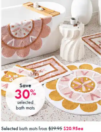Pillow Talk Selected bath mats offer