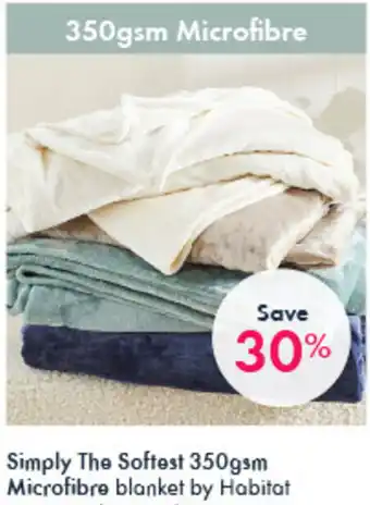 Pillow Talk Simply The Softest 350gsm Microfibre blanket by Habitat offer