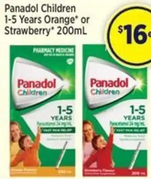 Star Discount Chemist Panadol Children 5-12 Years Orange or Strawberry 200mL offer