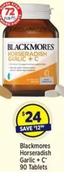 Star Discount Chemist Blackmores Horseradish Garlic + C 90 Tablets offer