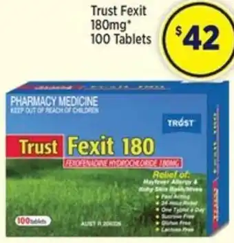 Star Discount Chemist Trust Fexit 180mg 100 Tablets offer