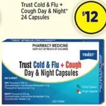 Star Discount Chemist Trust Cold & Flu + Cough Day & Night 24 Capsules offer