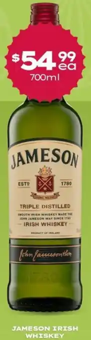 Thirsty Camel JAMESON IRISH WHISKEY offer