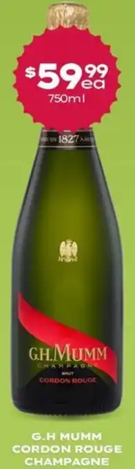 Thirsty Camel G.H MUMM CORDON ROUGE CHAMPAGNE offer