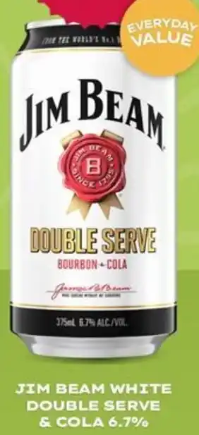 Thirsty Camel JIM BEAM WHITE DOUBLE SERVE & COLA 6.7% offer