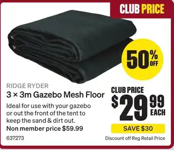 SuperCheap Auto 3 x 3m Gazebo Mesh Floor offer