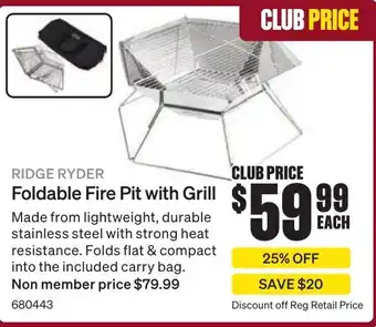 SuperCheap Auto Foldable Fire Pit with Grill offer