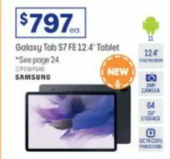 Officeworks Galaxy Tab S7 FE 12.4" Tablet offer