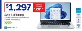 Officeworks Acer Swift 3 14" Laptop offer