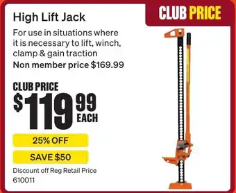 SuperCheap Auto High Lift Jack offer