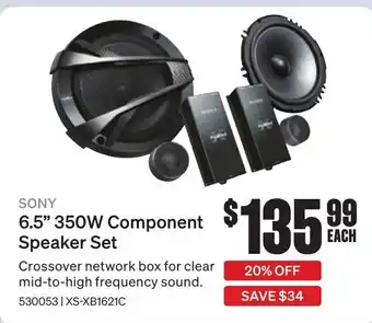 SuperCheap Auto 6.5" 350W Component Speaker Set offer