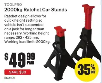 SuperCheap Auto 2000kg Ratchet Car Stands offer