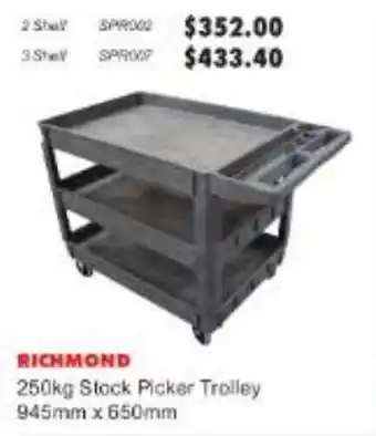 United Tools 250kg Stock Picker Trolley 945mm x 650mm offer