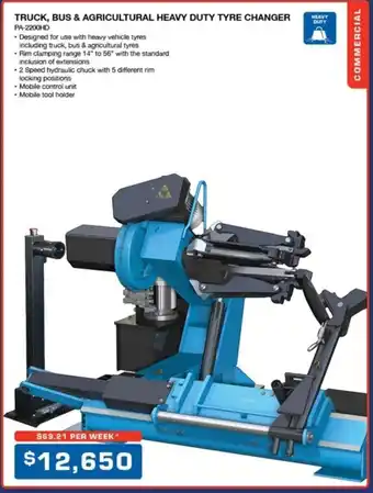 TRUCK, BUS & AGRICULTURAL HEAVY DUTY TYRE CHANGER