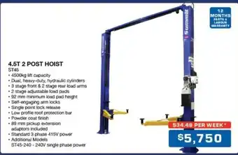 Burson Auto Parts 4.5T 2 POST HOIST offer