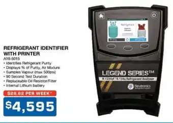 REFRIGERANT IDENTIFIER WITH PRINTER
