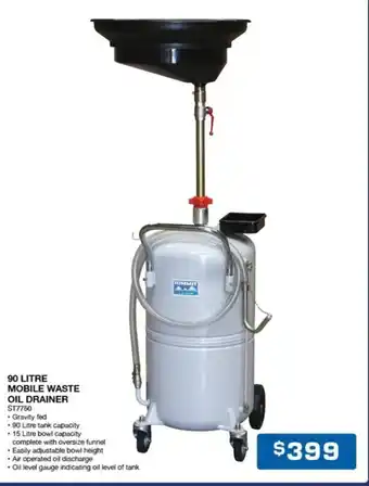 Burson Auto Parts 90 LITRE MOBILE WASTE OIL DRAINER offer