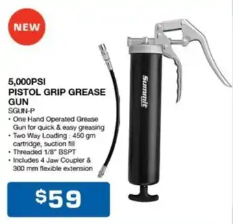 Burson Auto Parts 5,000PSI PISTOL GRIP GREASE GUN offer