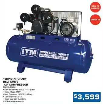 10HP STATIONARY BELT DRIVE AIR COMPRESSOR