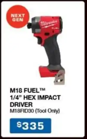 Burson Auto Parts M18 FUEL 1/4" HEX IMPACT DRIVER M18FID30 Tool Only offer