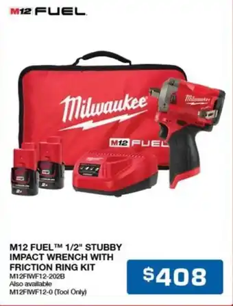 Burson Auto Parts M12 FUEL 1/2" STUBBY IMPACT WRENCH WITH FRICTION RING KIT offer