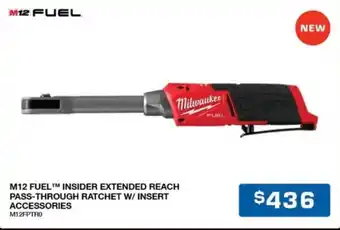 Burson Auto Parts M12 FUEL™ INSIDER EXTENDED REACH PASS-THROUGH RATCHET W/ INSERT ACCESSORIES offer