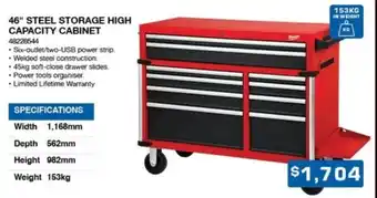 Burson Auto Parts 46" STEEL STORAGE HIGH CAPACITY CABINET offer