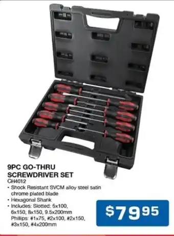 Burson Auto Parts 9PC GO-THRU SCREWDRIVER SET offer