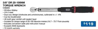 Burson Auto Parts 3/8" DR 20-100NM TORQUE WRENCH offer